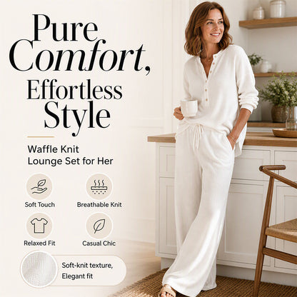 ⌛Limited-Time Offer-Women's Waffle Knit Lounge Set