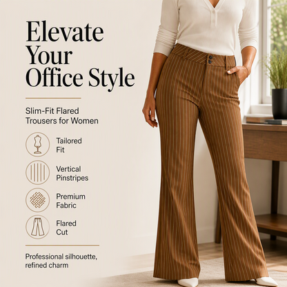 👖 Women's Striped Flared Dress Pants – Flattering Fit Meets Effortless Elegance