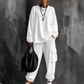 🍂 Women's Casual Crew Neck Top & Cargo Pants Set  | Effortless Autumn Style