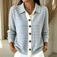 🍂 Women's Striped Knit Cardigan – Cozy Layers & Effortless Autumn Style