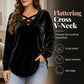 👚 ✨Women's Velvet Criss Cross V-Neck Top – Soft Luxury Meets Effortless Elegance