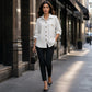 🍂 Women's Textured Long Sleeve Button-Down Shirt – Effortless Autumn Style