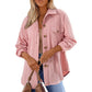 🍂 Women's Textured Long Sleeve Button-Down Shirt – Effortless Autumn Style