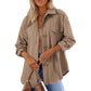 🍂 Women's Textured Long Sleeve Button-Down Shirt – Effortless Autumn Style