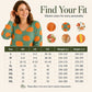 🍂 Women’s Printed V-Neck Knit Top – Cozy Comfort Meets Effortless Autumn Style