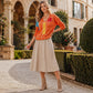 🍂 Women’s Printed V-Neck Knit Top – Cozy Comfort Meets Effortless Autumn Style