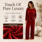 ⏰Last Day Sale 50% Off 💃 Women's Velvet Long Sleeve Top & Wide-Leg Pants Set