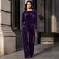 ⏰Last Day Sale 50% Off 💃 Women's Velvet Long Sleeve Top & Wide-Leg Pants Set
