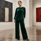 ⏰Last Day Sale 50% Off 💃 Women's Velvet Long Sleeve Top & Wide-Leg Pants Set