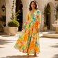 🎨 Women's Artistic Graffiti Print Maxi Dress – Bold Print Meets Effortless Style