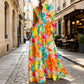 🎨 Women's Artistic Graffiti Print Maxi Dress – Bold Print Meets Effortless Style