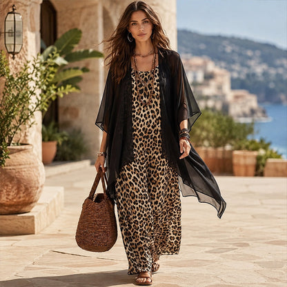 ⌛Limited-Time Offer🛍️Women's Chic Flowy Maxi Dress and Cover-Up Set