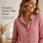 🍂Women's Gingham Ruffle Casual Long Sleeve Shirt– Feminine Charm Meets Effortless Autumn Style