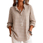 🍂Women's Gingham Ruffle Casual Long Sleeve Shirt– Feminine Charm Meets Effortless Autumn Style