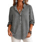 🍂Women's Gingham Ruffle Casual Long Sleeve Shirt– Feminine Charm Meets Effortless Autumn Style