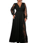 🌸 Women’s Elegant V Neck Lace Patchwork Maxi Dress – Elegant Feminine Style With Romantic Lace Details