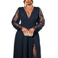 🌸 Women’s Elegant V Neck Lace Patchwork Maxi Dress – Elegant Feminine Style With Romantic Lace Details