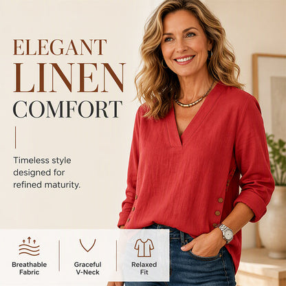 ⭐Women's V-Neck Loose-Fit Casual Top  – Effortless Casual Style for Everyday Wear