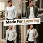 ✨ Men’s Slim-Fit Henley Shirt – Smart Casual Long-Sleeve Top for Effortless Everyday Style