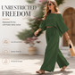 Women's Off-Shoulder Top & Wide-Leg Pants Set