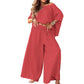 Women's Off-Shoulder Top & Wide-Leg Pants Set