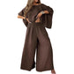 Women's Off-Shoulder Top & Wide-Leg Pants Set