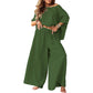 Women's Off-Shoulder Top & Wide-Leg Pants Set