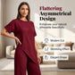 ✨Asymmetrical Hem Top & Wide-Leg Pants Set – Effortless Elegance for Autumn