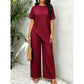 ✨Asymmetrical Hem Top & Wide-Leg Pants Set – Effortless Elegance for Autumn