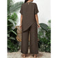 ✨Asymmetrical Hem Top & Wide-Leg Pants Set – Effortless Elegance for Autumn
