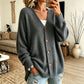 🍂 Women’s V-Neck Oversized Knit Cardigan – Cozy Comfort Meets Effortless Autumn Style