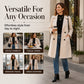 🍂 Women’s Double-Breasted Wool Coat – Timeless Elegance Meets Autumn Warmth