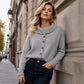✨ Women’s Irregular-Collar Knit Cardigan – Unique Details & Effortless Autumn Style