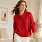 ✨ Women’s Irregular-Collar Knit Cardigan – Unique Details & Effortless Autumn Style