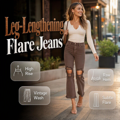 ✨ Women’s Leg-Lengthening Flare Jeans – Flattering Fit & Effortless Autumn Style