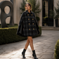🍂 Women’s Vintage Plaid Cape Coat – Timeless Charm Meets Cozy Autumn Style