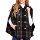 🍂 Women’s Vintage Plaid Cape Coat – Timeless Charm Meets Cozy Autumn Style