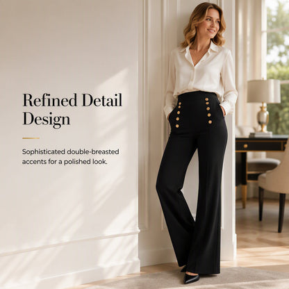 🍂 Women’s High-Waisted Double-Breasted Trousers – Polished Elegance & Effortless Autumn Style