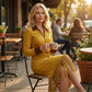 Hot Sale 50% OFF💖Women's Long Sleeve Tassel Hem Midi Dress
