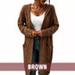 Women's Long Hooded Knit Cardigan with Pockets
