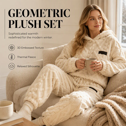 🏆 BESTSELLER! 🍂 Embossed Geometric Plush Set – Timeless Comfort & Effortless Style For Every Occasion