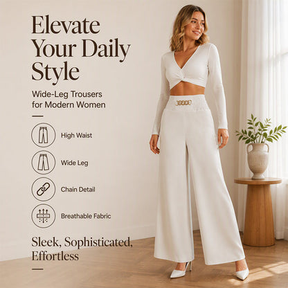 ✨ Slimming & Flattering | Women's Smocked Elastic Waist Wide-Leg Pants