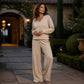 Women's Off Shoulder Sweatshirt & Pants Set