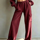 🍂 Women’s High-Waisted Drawstring Trousers – Relaxed Comfort & Effortless Autumn Style