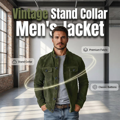 🍂 Men’s Vintage Corduroy Stand-Collar Jacket – Timeless Style & Autumn Comfort