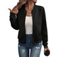 Women's Textured Zipper Baseball Collar Jacket