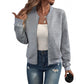 Women's Textured Zipper Baseball Collar Jacket