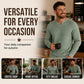 🍂 Men’s Slim-Fit Waffle-Knit V-Neck Shirt – Refined Comfort & Effortless Autumn Style