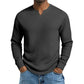 🍂 Men’s Slim-Fit Waffle-Knit V-Neck Shirt – Refined Comfort & Effortless Autumn Style