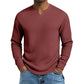 🍂 Men’s Slim-Fit Waffle-Knit V-Neck Shirt – Refined Comfort & Effortless Autumn Style